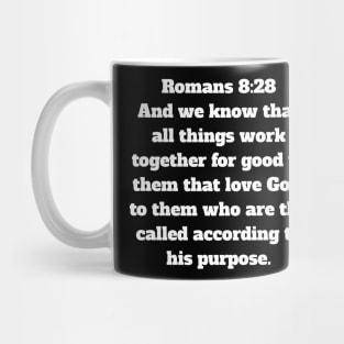 Romans 8:28 King James Version Bible Verse Typography Mug